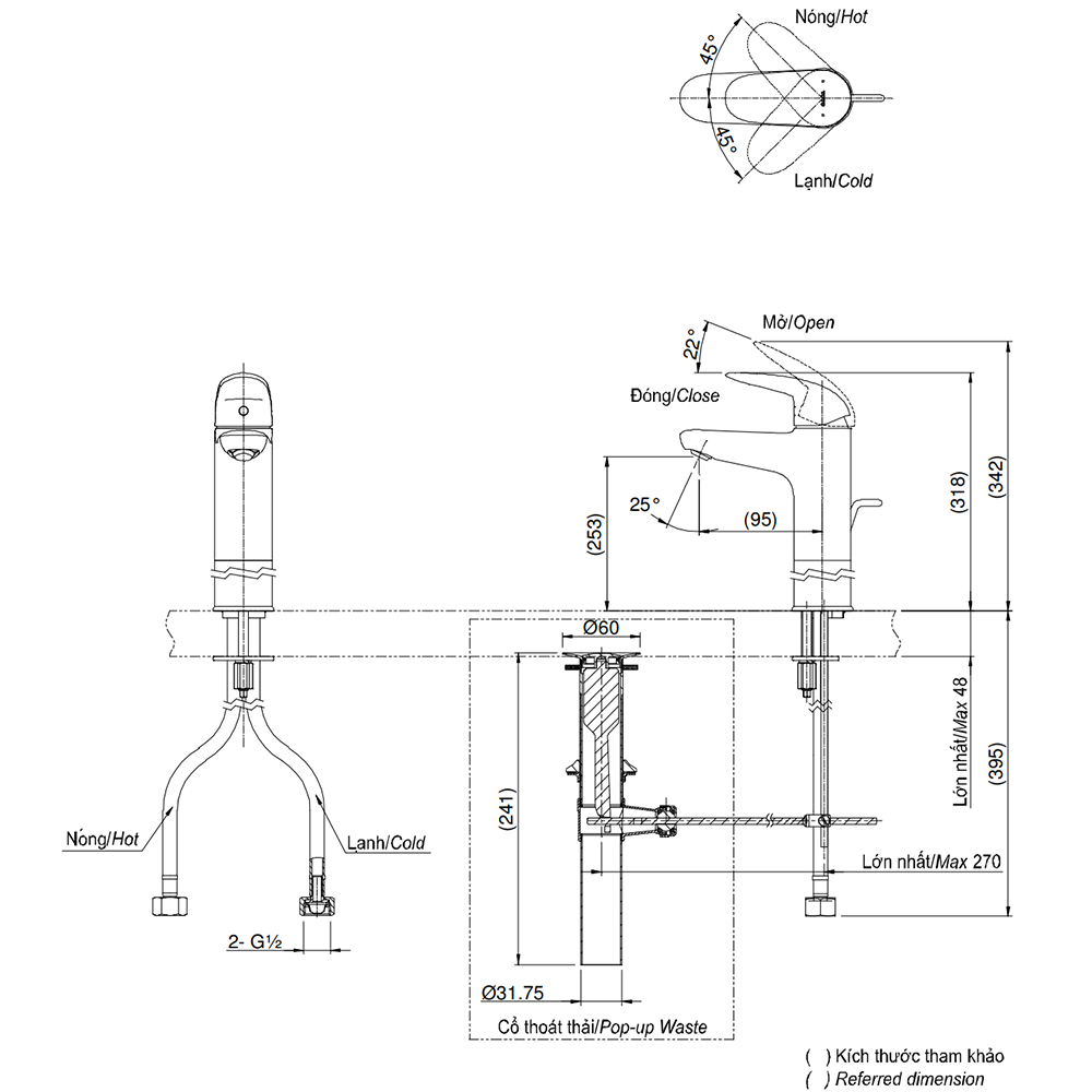 Bản vẽ kỹ thuật vòi chậu TOTO TLS03305V