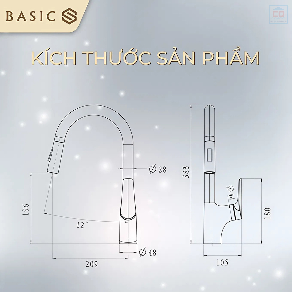 K&iacute;ch thước v&ograve;i bếp Basic BK-68309