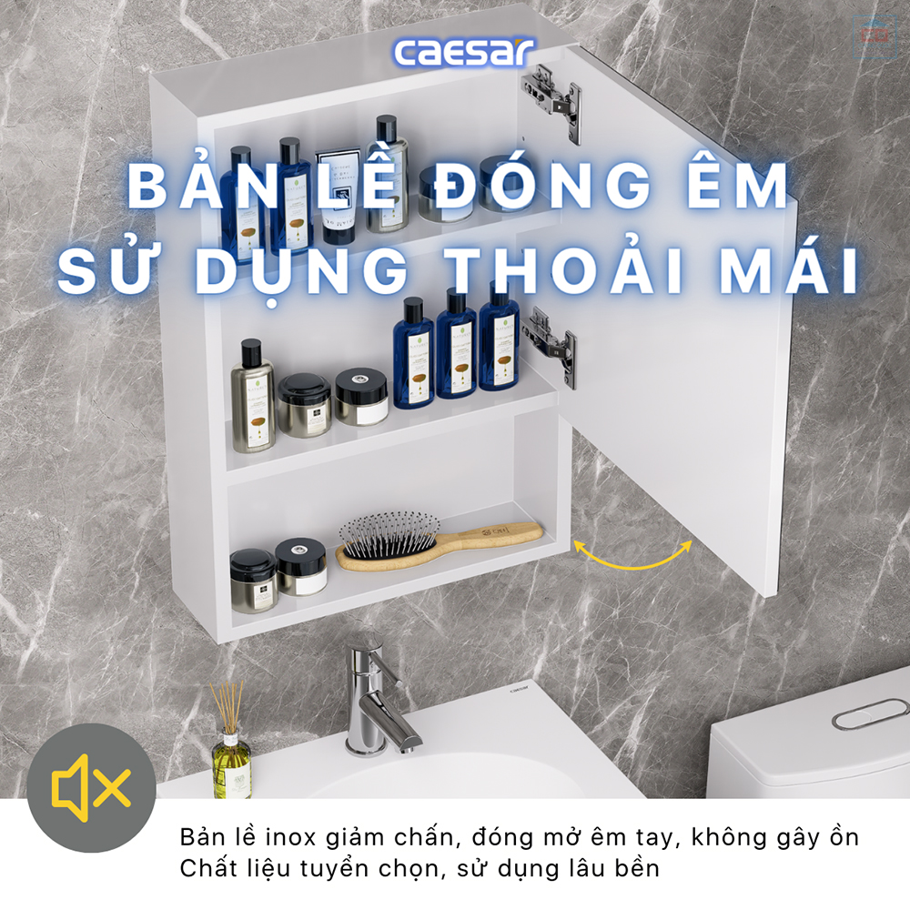 Tủ gương Caesar EM0145V đóng êm