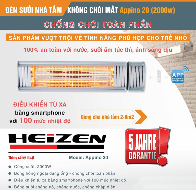 Đèn sưởi nhà tắm Heizen