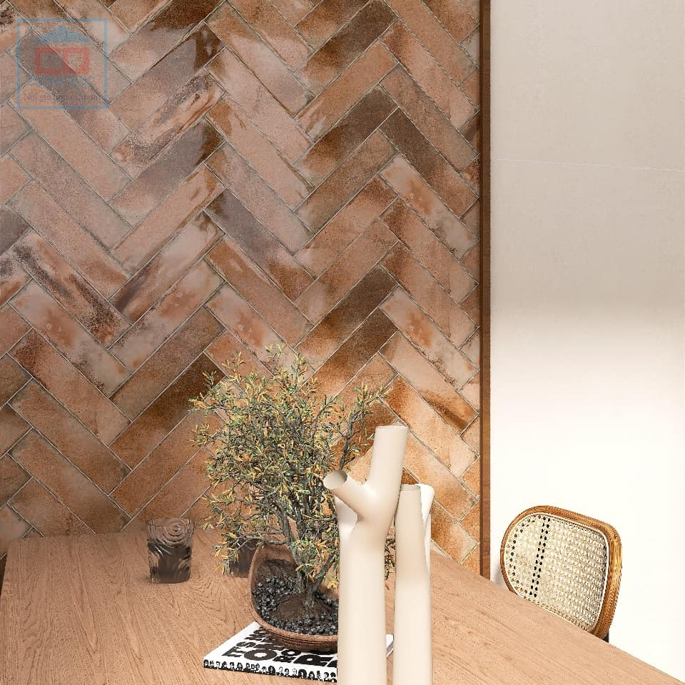 Phối cảnh gạch thẻ ốp tường M7533F19