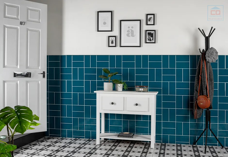 Phòng mẫu ốp gạch thẻ kiểu ô vuông