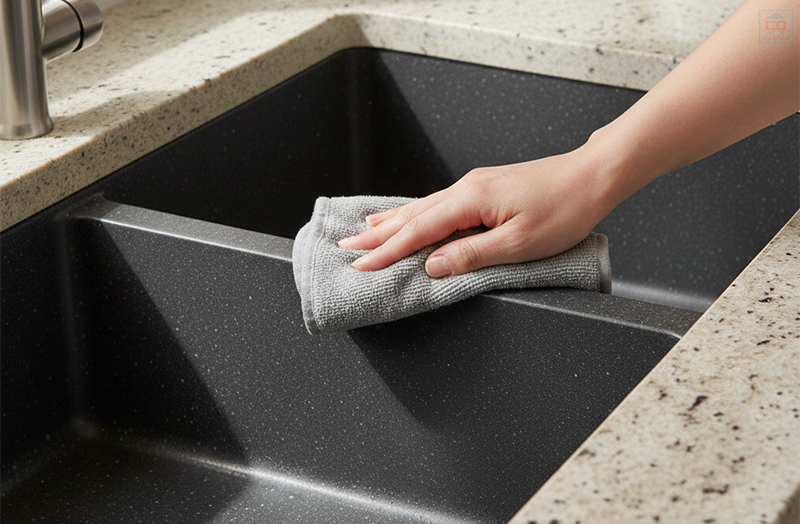 Vệ sinh chậu rửa bát đá granite