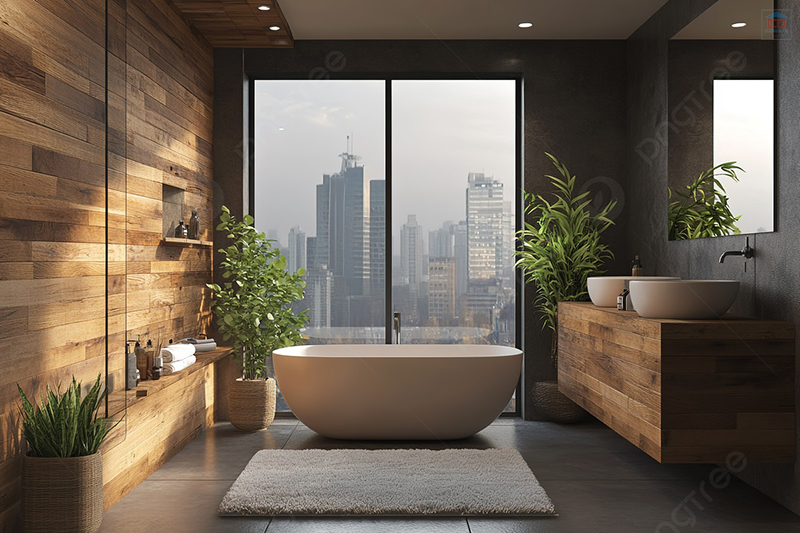 Thiết kế phòng tắm sử dụng vật liệu tự nhiên