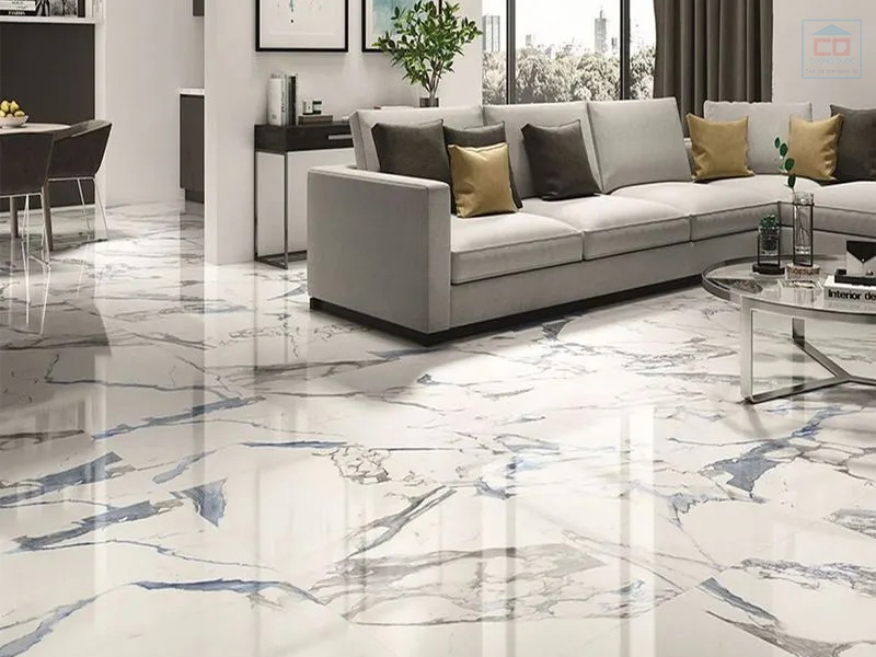 Gạch vân đá lát phòng khách