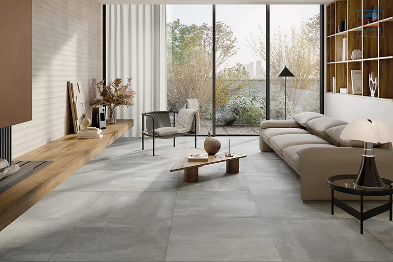 Gạch vân xi măng lát phòng khách