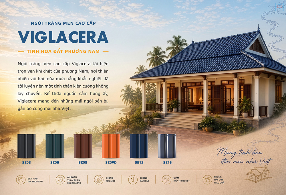 Ngói tráng men cao cấp Viglacera