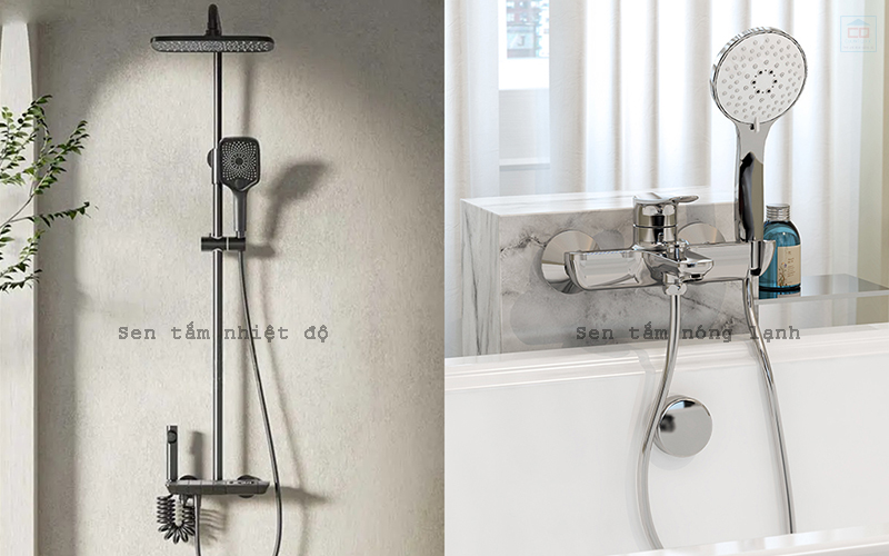 So sánh sen tắm nhiệt độ và sen tắm nóng lạnh