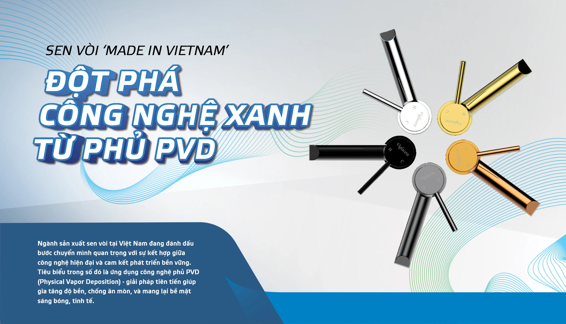 Sen vòi phủ PVD – Giải pháp bền vững và thẩm mỹ từ Viglacera