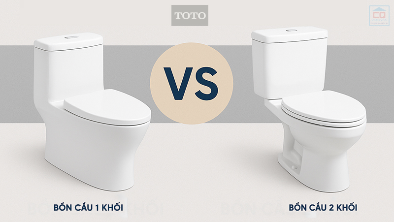 Ưu nhược điểm của bồn cầu 1 khối và 2 khối TOTO