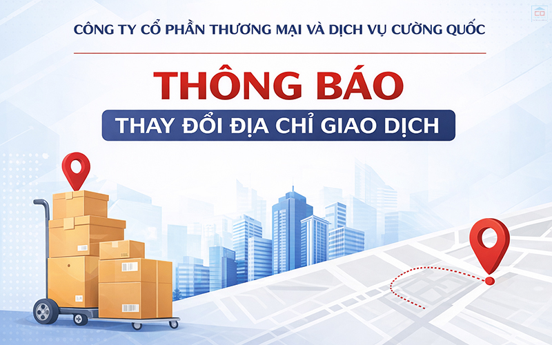 Thông báo thay đổi địa chỉ giao dịch