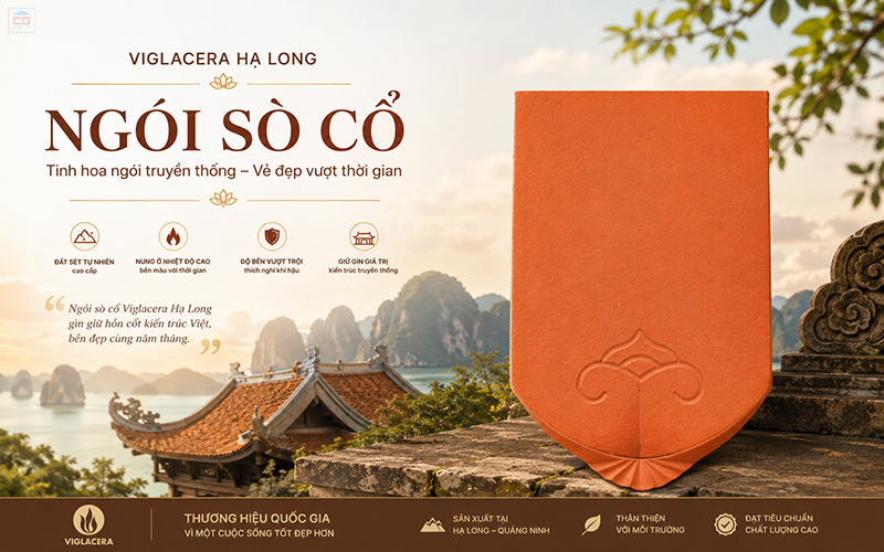 Ngói sò cổ Viglacera Hạ Long - Vẻ đẹp truyền thống cho công trình bền vững