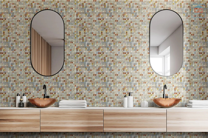 Phòng mẫu gạch mosaic gốm sứ