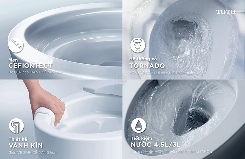 Công nghệ nổi bật của bồn cầu TOTO
