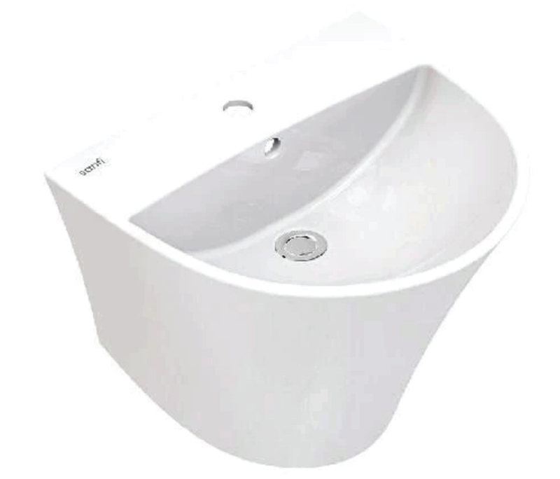 Chậu lavabo treo tường Sanfi S509 liền chân