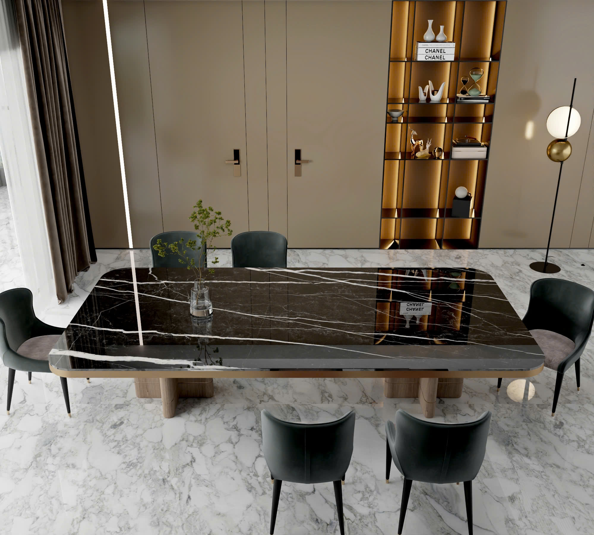 Phối cảnh đá nung kết Vasta Black Maquina