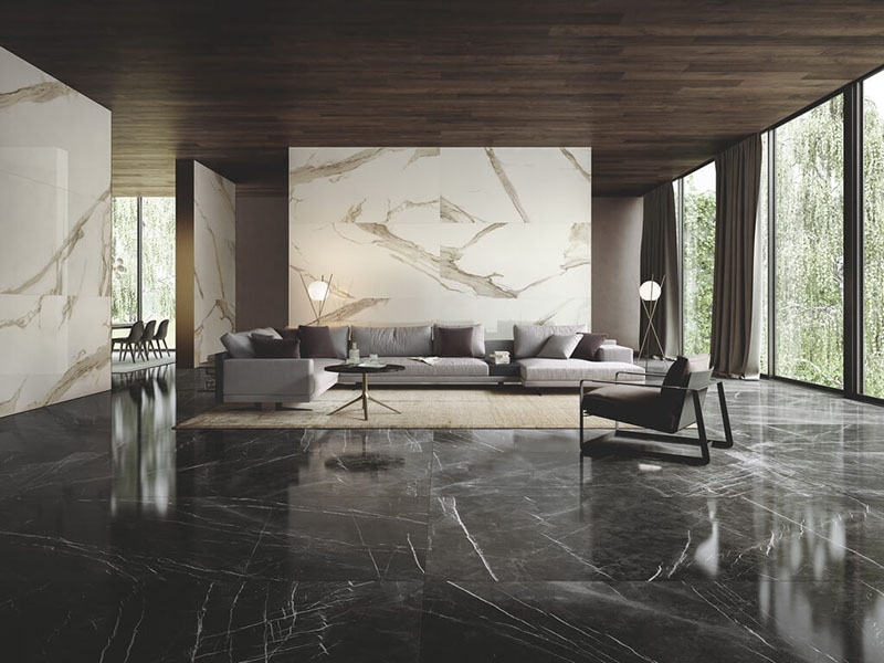 Phòng mẫu gạch vân đá đẹp