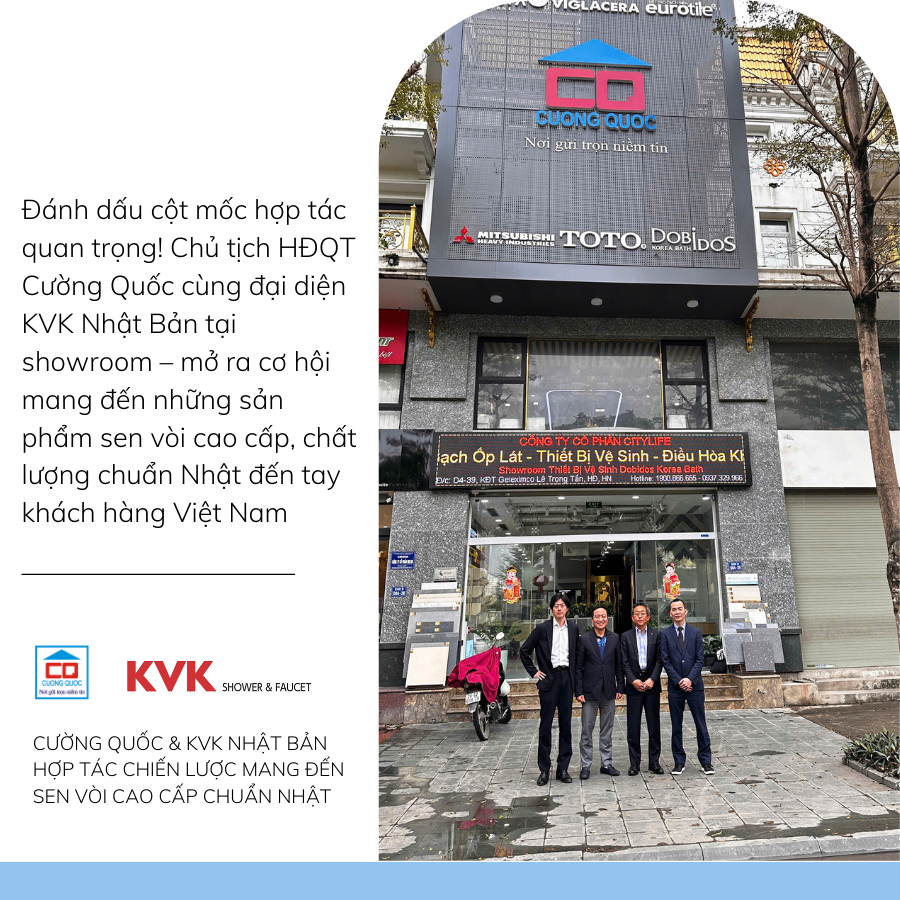 Cường Quốc chính thức trở thành đại lý phân phối thiết bị vệ sinh KVK tại Việt Nam