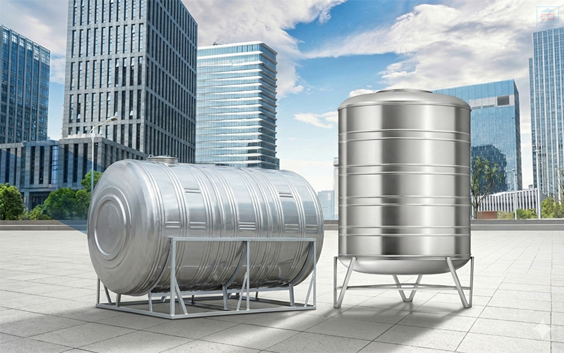 Nên dùng bồn nước inox đứng hay ngang