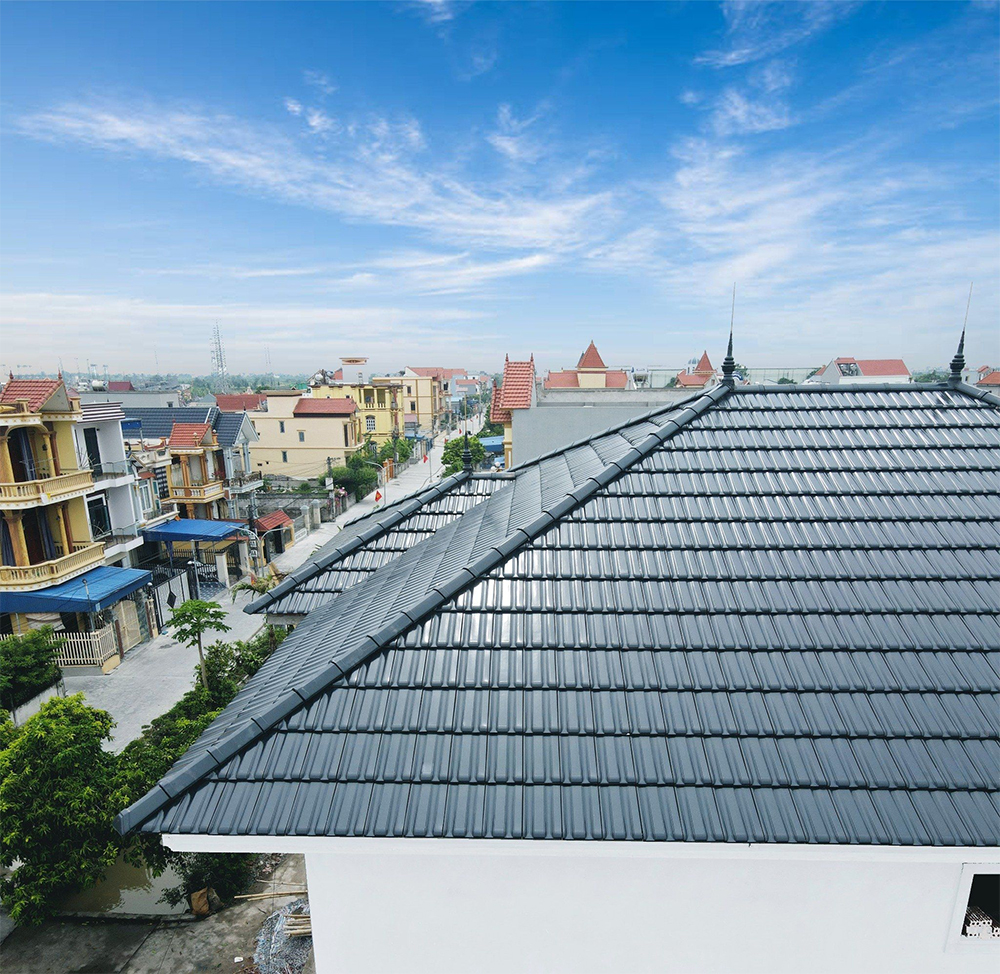 Ngói lơp màu xanh rêu tráng men