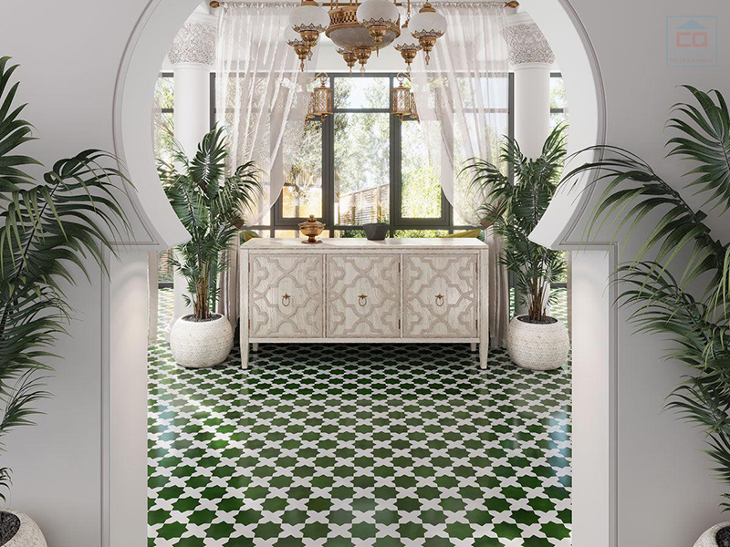 Phòng mẫu gạch bông nội thất