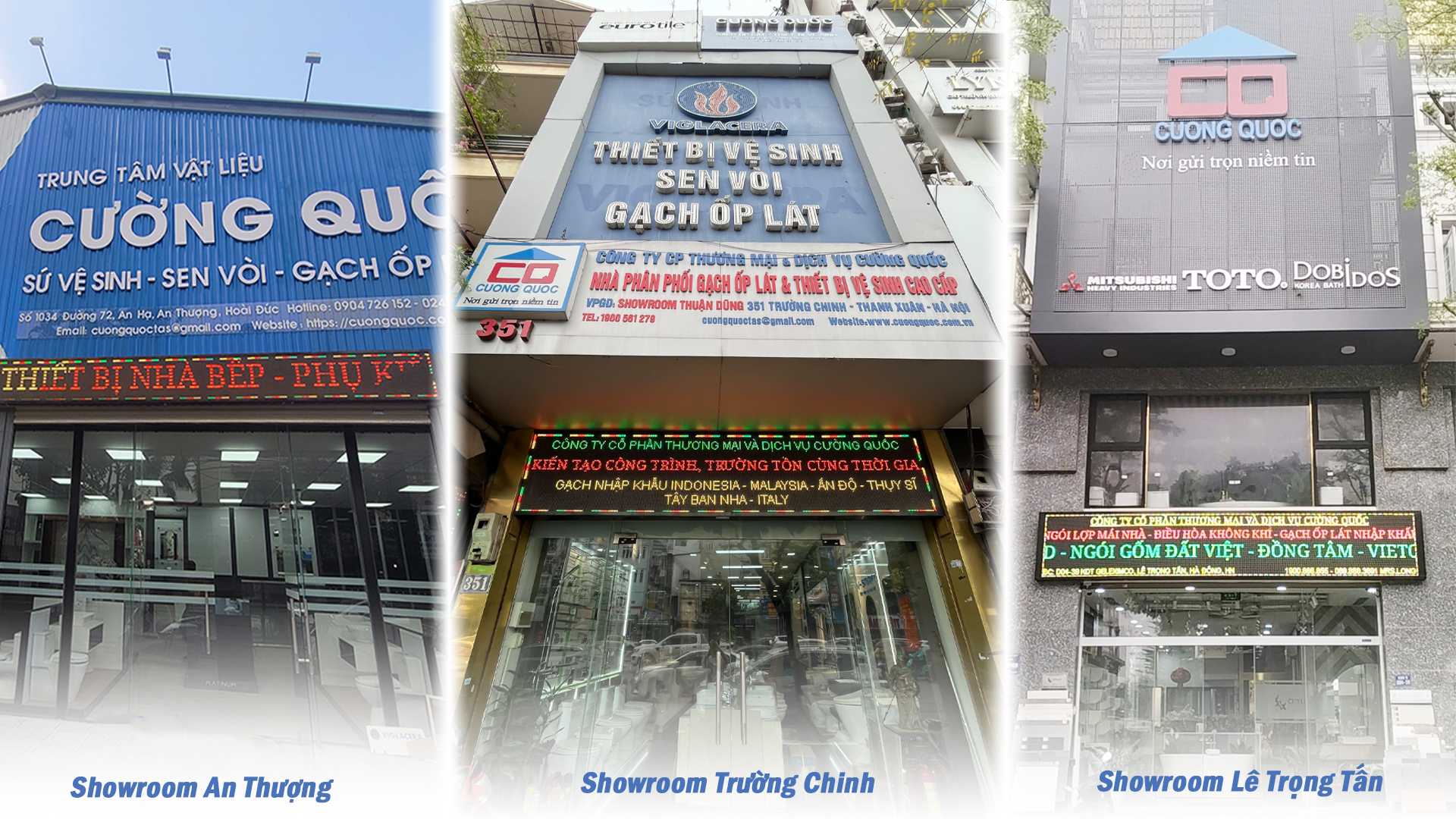 Hệ thống showroom Cường Quốc tại Hà Nội