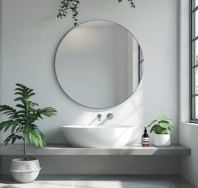 Gương phòng tắm hình tròn