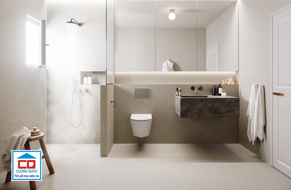 Gạch ốp lát nhà tắm phong cách tối giản (Minimalism)