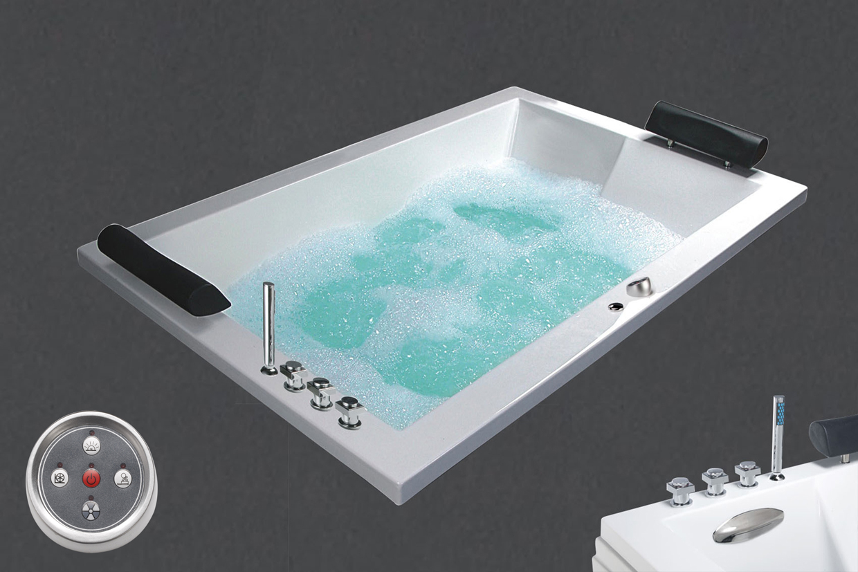 Bồn tắm đôi Massage đèn không chân - không yếm Caesar MT7180C