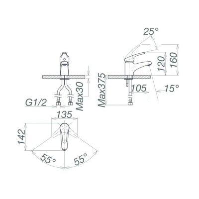 Vòi chậu nóng lạnh 1 lỗ Viglacera VG102 (VSD102)