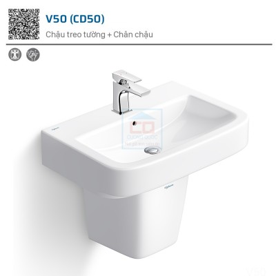 Chậu chân lửng Viglacera V50