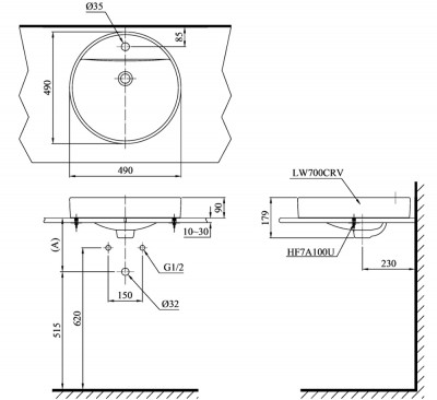 Chậu rửa đặt bàn TOTO LT700CTR#XW (LT700CTR#W)