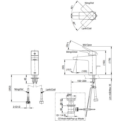 Vòi chậu lavabo TOTO TVLM108RU