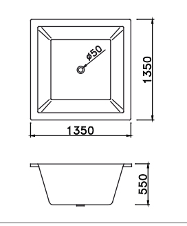 Bồn tắm nằm vuồng Caeasr AT7135 (Không chân, không yếm)