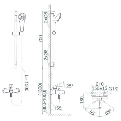 Sen tắm nóng lạnh có thanh trượt Viglacera VG541.1