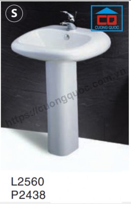 Chậu Lavabo chân dài Caesar L2560+P2438