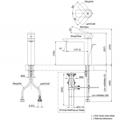 Vòi chậu gật gù nóng lạnh TOTO TLG02304V