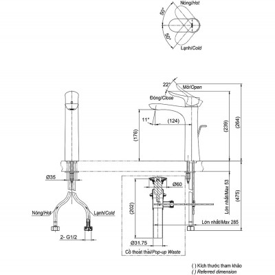 Vòi chậu gật gù nóng lạnh TOTO TLG01304V