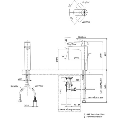 Vòi chậu gật gù nóng lạnh TOTO TLG04304V