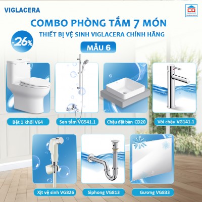 Bộ thiết bị vệ sinh Viglacera cho công trình - Mẫu 6