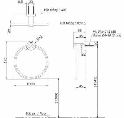 Vòng treo khăn TOTO YTT406V