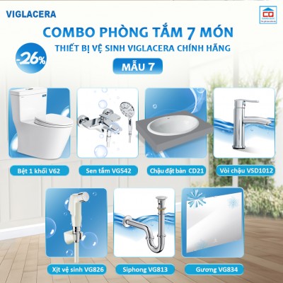 Bộ thiết bị vệ sinh Viglacera cho công trình - Mẫu 7