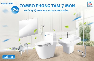 Mẫu thiết bị vệ sinh Viglacera cho công trình - Bộ 8