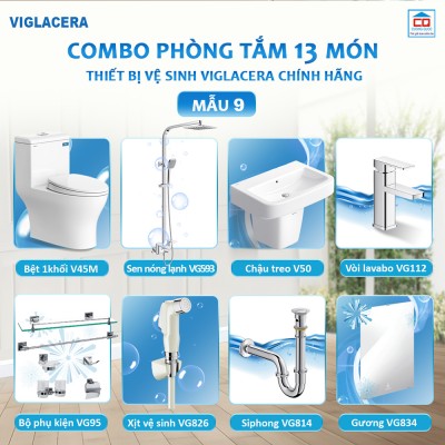 Bộ thiết bị vệ sinh Viglacera tiêu chuẩn cho công trình - Mẫu 9