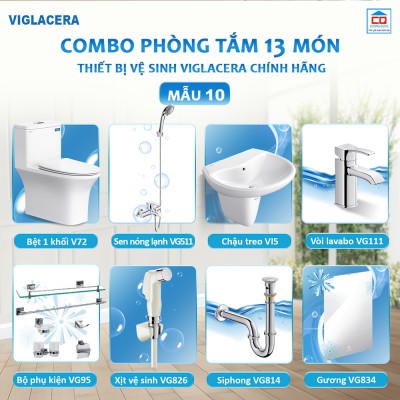 Bộ thiết bị vệ sinh Viglacera tiêu chuẩn - Mẫu 10