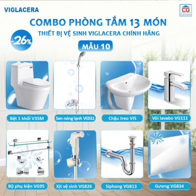 Bộ thiết bị vệ sinh Viglacera tiêu chuẩn - Mẫu 10