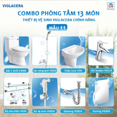 Bộ thiết bị vệ sinh Viglacera tiêu chuẩn - Mẫu 11