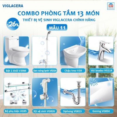 Bộ thiết bị vệ sinh Viglacera tiêu chuẩn - Mẫu 11
