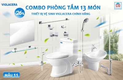 Bộ thiết bị vệ sinh Viglacera tiêu chuẩn - Mẫu 11