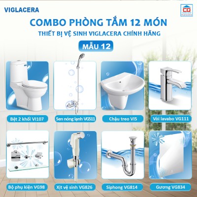Bộ thiết bị vệ sinh kinh tế cho công trình - Mẫu 12